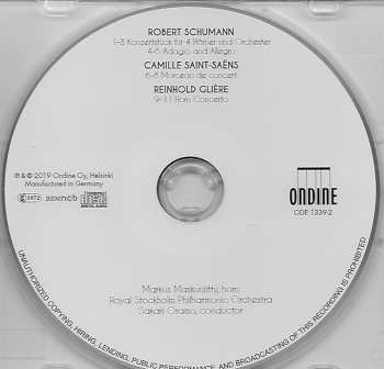 CD Robert Schumann: Konzertstück For Four Horns And Orchestra Adagio And Allegro, Morceau De Concert, Horn Concerto