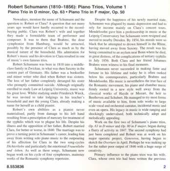 CD Robert Schumann: Piano Trios, Volume 1 - Trio No. 1 In D Minor • Trio No. 2 In F Major