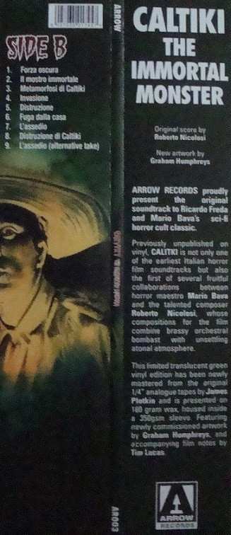 LP Roberto Nicolosi: Caltiki The Immortal Monster (Original Motion Picture Soundtrack) CLR | LTD