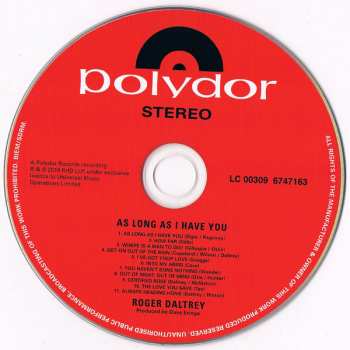 CD Roger Daltrey: As Long As I Have You