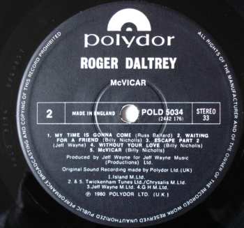 LP Roger Daltrey: McVicar