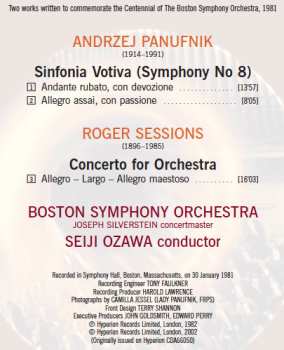 CD Boston Symphony Orchestra: Sinfonia Votiva (Symphony No 8) / Concerto For Orchestra