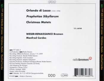 CD Roland de Lassus: Prophetiae Sibyllarum - Christmas Motets