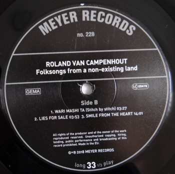 LP Roland Van Campenhout: Folksongs From A Non-Existing Land