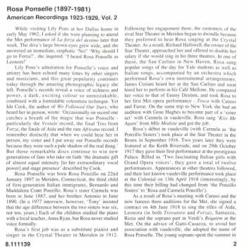 CD Rosa Ponselle: American Recordings 1923 - 1929, Volume 2