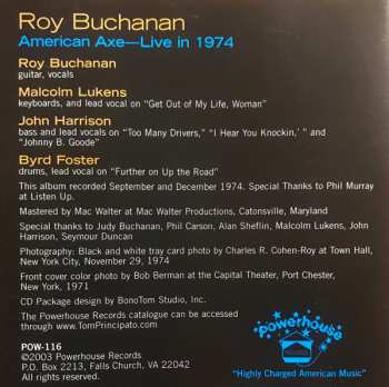 CD Roy Buchanan: American Axe- Live In 1974