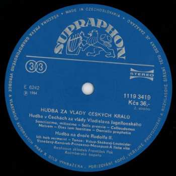 LP Rožmberská Kapela: Music In The Reign Of Czech Kings = Hudba Za Vlády Českých Králů (84 1)