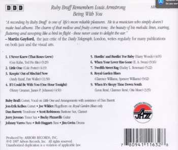 CD Ruby Braff: Ruby Braff Remembers Louis Armstrong: Being With You