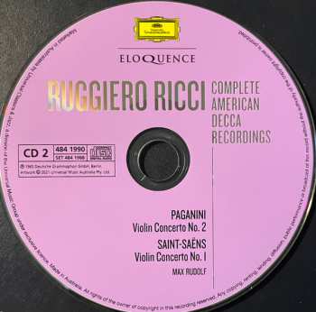9CD/Dobozkészlet Ruggiero Ricci: Complete American Decca Recordings