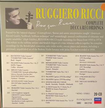 20CD/Dobozkészlet Ruggiero Ricci: The Complete Decca Recordings