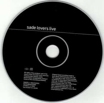 CD Sade: Lovers Live