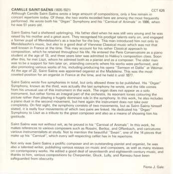 CD Camille Saint-Saëns: Symphony No. 3 "Organ Symphony" / Carnival Of The Animals