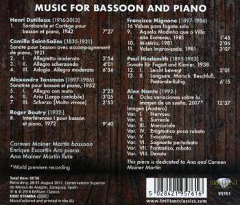 CD Camille Saint-Saëns: Music For Bassoon And Piano