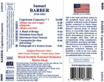 CD Samuel Barber: Capricorn Concerto • A Hand Of Bridge • Intermezzo From Vanessa
