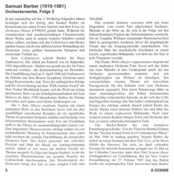 CD Samuel Barber: Orchestral Works, Volume 2 - Cello Concerto • Medea (Suite) • Adagio For Strings