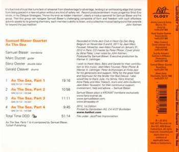 CD Samuel Blaser Quartet: As The Sea