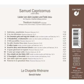 CD Samuel Capricornus: Lieder Von Dem Leyden Und Tode Jesu