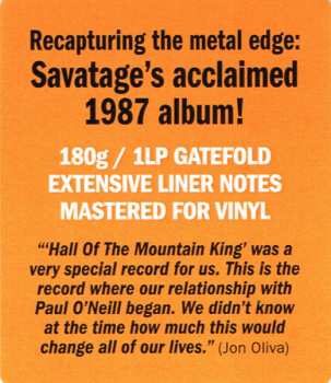 LP Savatage: Hall Of The Mountain King