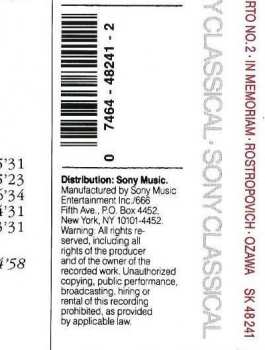 CD The London Symphony Orchestra: Cello Concerto No. 2 - In Memoriam...