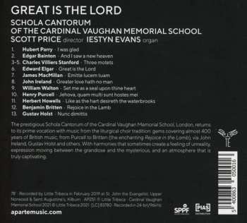 CD Schola Cantorum Of The Cardinal Vaughan Memorial School: Great Is The Lord 