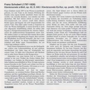 CD Franz Schubert: Piano Sonatas D. 845 And D. 568