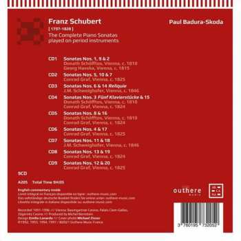 9CD/Dobozkészlet Franz Schubert: The Complete Piano Sonatas Played On Period Instruments