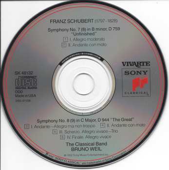 CD Franz Schubert: Symphony No. 7 "Unfinished" / Symphony No. 8 "The Great"