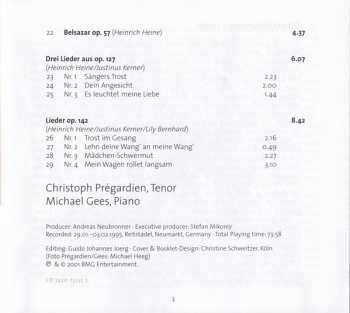 CD Robert Schumann: Liederkreis Op. 24 ∙ Kerner-Lieder Op. 35