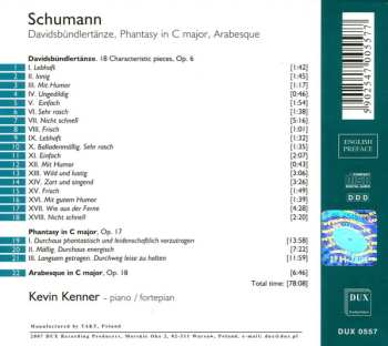 CD Robert Schumann: Davidsbündlertänza. Phantasy In C Major. Arabeque