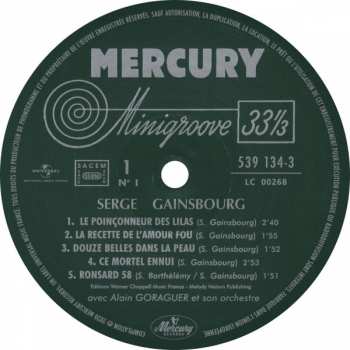 9LP/Dobozkészlet Serge Gainsbourg: Intégrale Des Enregistrements Studio, Volume 1 : 1958-1970  LTD