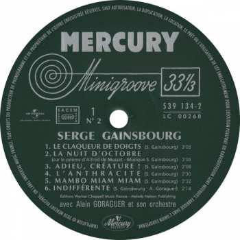 9LP/Dobozkészlet Serge Gainsbourg: Intégrale Des Enregistrements Studio, Volume 1 : 1958-1970  LTD