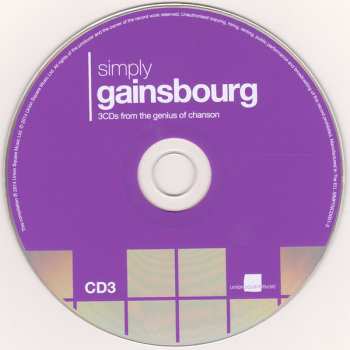 3CD/Dobozkészlet Serge Gainsbourg: Simply Gainsbourg (3 CDs From The Genius Of Chanson)