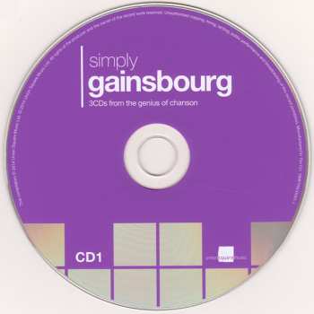 3CD/Dobozkészlet Serge Gainsbourg: Simply Gainsbourg (3 CDs From The Genius Of Chanson)