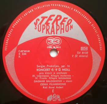 LP Sergei Prokofiev: Koncert C. 2 G Moll Pro Klavir A Orchestr