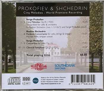 CD Sergei Prokofiev: Prokofiev & Shchedrin: Cinq Melodies/Parabola Concertante/Concertino/Classical Symphony