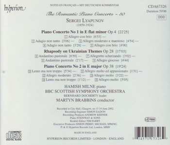 CD BBC Scottish Symphony Orchestra: Piano Concerto No 1, Op 4 / Piano Concerto No 2, Op 38 / Rhapsody On Ukrainian Themes, Op 28