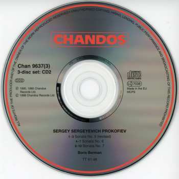 3CD/Dobozkészlet Sergei Prokofiev: Complete Piano Sonatas