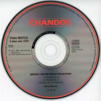 3CD/Dobozkészlet Sergei Prokofiev: Complete Piano Sonatas