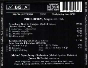 CD Sergei Prokofiev: Symphony No 4 In C Major, Op. 112 (Second Version) - Lieutenant Kijé, Suite, Op. 60
