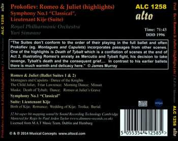 CD Sergei Prokofiev: Romeo & Juliet (Highlights); Symphony No.1 "Classical"; Lieutenant Kije (Suite)