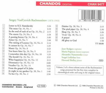 CD Sergei Vasilyevich Rachmaninoff: Complete Songs - Volume 3