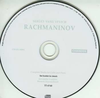 CD Sergei Vasilyevich Rachmaninoff: Complete Works For Cello and Piano