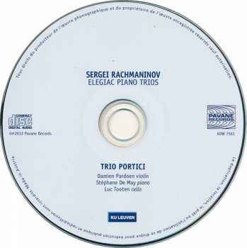 CD Sergei Vasilyevich Rachmaninoff: Elegiac Piano Trios 1 & 2