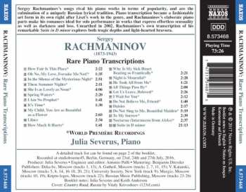 CD Sergei Vasilyevich Rachmaninoff: Rare Piano Transcriptions
