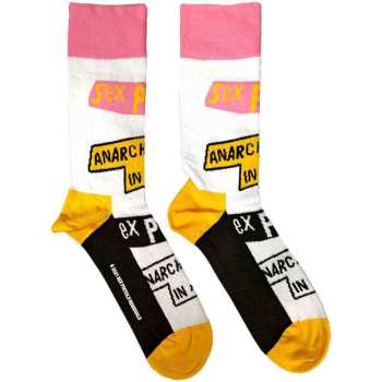 Merch Sex Pistols: The Sex Pistols Unisex Ankle Socks: Anarchy In The Uk (white) (uk Size 4 - 7) 36 - 42