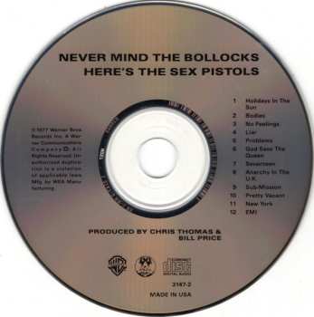 CD Sex Pistols: Never Mind The Bollocks Here's The Sex Pistols