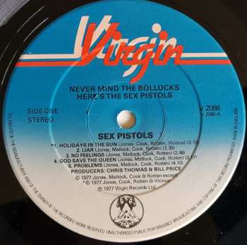 LP Sex Pistols: Never Mind The Bollocks Here's The Sex Pistols