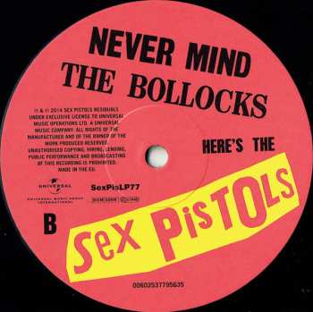 LP Sex Pistols: Never Mind The Bollocks Here's The Sex Pistols