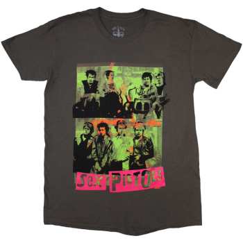 Merch Sex Pistols: Póló Band Green Montage
