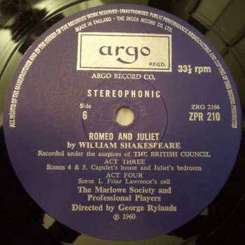 4LP/Dobozkészlet William Shakespeare: Romeo and Juliet